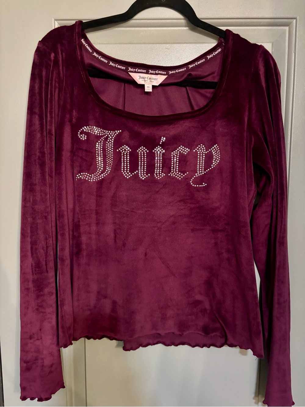 Juicy Couture Women's Long-Sleeve Velour Top XL